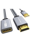 HDMI to DisplayPort Adapter 4K@60Hz [Braided, High Speed] HDMI Male to DP Female Converter